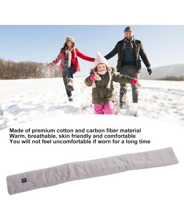 LKPomi USB Heating Scarf - Smart Heated Neck Wrap | 3 Gears 25 to 45 | Cotton & Carbon Fiber Electric Neck Warmer for Winter Trips (Gray) - Buy Online on GoSupps.com