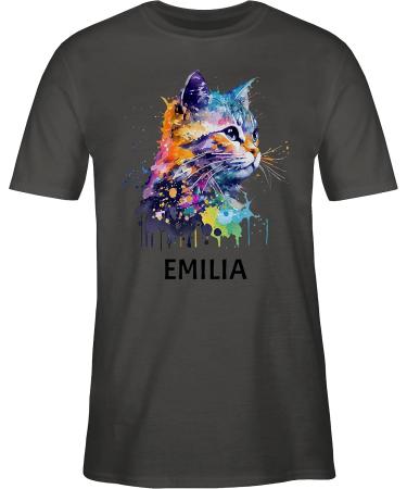 Personalized Cat Lover T-Shirt for Men - Custom Gift by Shirtracer | Dark Grey Cat Citten Design - Buy Online on GoSupps.com