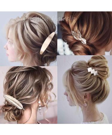 Inilbran Vintage Leaf Hair Clip Barrettes Gold Feather Hair Barrettes Metal Leaf Barrette Head Clips Leaf Hair Pin Clip Decorative Headwear French Hair Accessories for Women and Girls Headdress - Buy Online on GoSupps.com