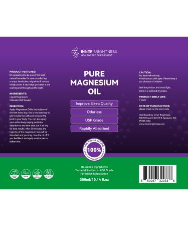Inner Brightness Lavender Magnesium Oil Spray Magnesium Oil for Feet Big 10oz 100% Natural & Pure Fast Absorption for Full-Body Wellness Muscle (10.14 Fl Oz (Pack of 1)) - Buy Online on GoSupps.com