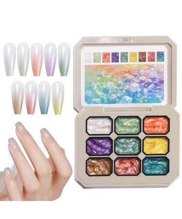 Dabbing Gel Gradient Gel for Painting - 9 Colour Palette Painting Accessories for Women and Girls Nail Manicure Design for Creative Artistic Expression