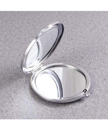 LALAFINA Women's Bling Compact Mirror - Double-Sided Rhinestone Makeup Mirror for Travel and Daily Use | White Round Folding Cosmetic Mirror - Buy Online on GoSupps.com