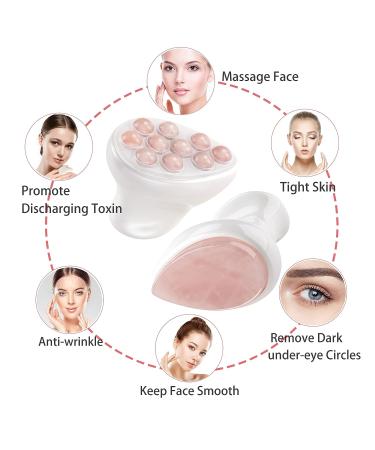 BEAUTYFACTOR Jade Roller & Gua Sha Set - Facial Tools for Puffiness Relief, Skin Tightening & Wrinkle Reduction - Pink - Buy Online on GoSupps.com