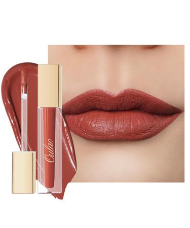 Oulac liquid matt lipstick orange amber lipsticks long -lasting with kiss intensive color output precise applicator matt finish vegan gluten -free 4.5 ml (m17) (m17) retro kiss