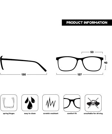 Opulize Unisex Arc Reading Glasses Pack of 9 (+2.50 Diopters) - Stylish Black Brown Blue Options - International Shipping Available - Buy Online on GoSupps.com