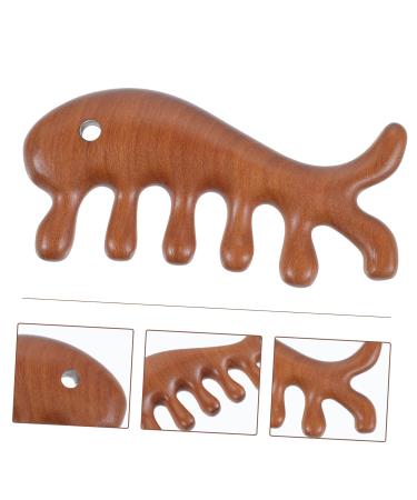 Frcolor 2-St Fish Shape Massage Comb | Comfortable Head & Skin Massage Tool | Gua Sha Wooden Hair Comb for Men & Women - Portable Massage Solution - Buy Online on GoSupps.com