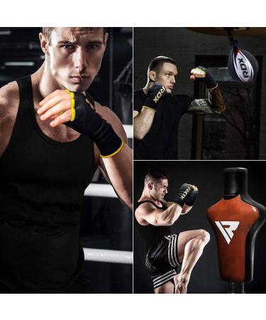 RDX Boxing Hand Wraps Inner Gloves Men Women Half Finger Black Small - Fist Protection for Muay Thai, Kickboxing, MMA - Elasticated Bandages for Speed Bag Punching Training - Buy Online on GoSupps.com