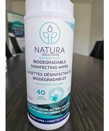 Natura Disinfecting Wipes All-Natural All-Purpose Biodegradable (made from Bamboo) Kills 99.99% of Viruses and Baceteria for Residential or Commercial use 40 count per pack (Multi-Pack of 6) 40 count (Pack of 6) - Buy Online on GoSupps.com