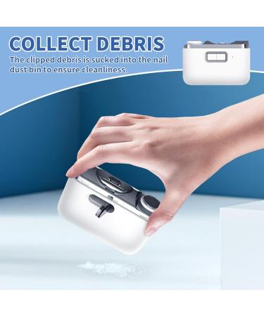 Leogony Electric Nail Clippers for Adults 2 in 1 Automatic Nail Clipper Electric Nail Cutter with Led Light (White) - Buy Online on GoSupps.com