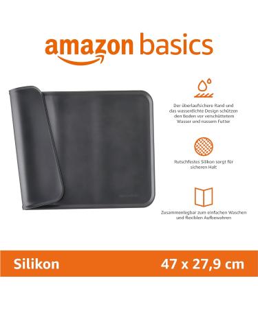 Amazon Basics Water-Repellent Silicone Bowl Pad for Pets - 47x29 cm Black Ideal for Single Beds - Shop Internationally - Buy Online on GoSupps.com
