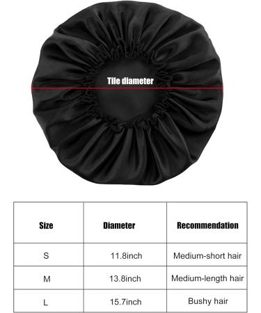 Blulu Satin Sleep Caps for Women & Girls - 3 Pack Night Headgear Turbans in Black Beige & Silver | Soft & Comfortable Hairstyle Protection - Buy Online on GoSupps.com
