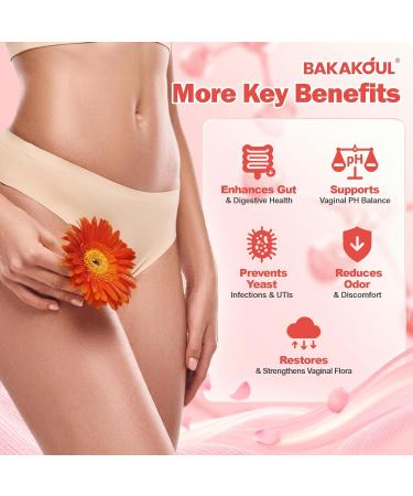 BAKAKOUL Feminine Balance Gummies for Women Vaginal Probiotics Supports pH Balance Digestive Health Vegan Gluten-Free Strawberry Flavor with Filled 60 Gummies - Buy Online on GoSupps.com