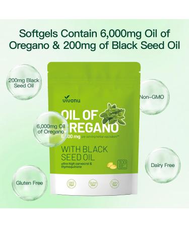 VivoNu Oil of Oregano Softgels 6000mg - 300 Softgels - Buy Online on GoSupps.com