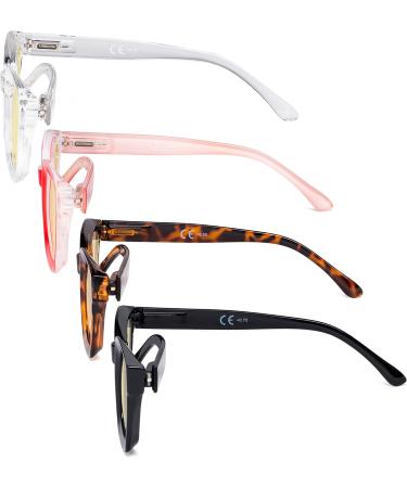 Eyekepper Yellow Tinted Reading Glasses 4 Pack - Oversized Square Blue Light Blocking Eyewear +2.50 - Computer Glasses - Buy Online on GoSupps.com