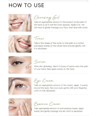 Skin Care Gifts for Women Teen Girls Snail Skin Care Travel Essential Kit with Cleanser Toner Serum Eye Cream Facial Moisturizer for - Buy Online on GoSupps.com