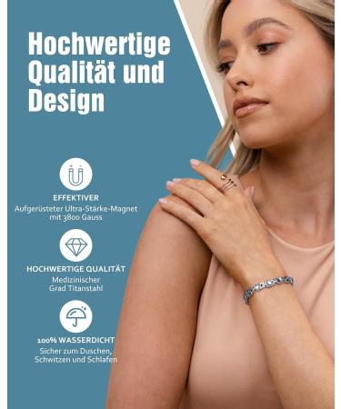 JECANORI Women s Titanium Steel Magnetic Bracelet - Ultra Strong 3500 Gauss - Health & Wellness Crystal Blue Magnetic Jewelry - Buy Online on GoSupps.com