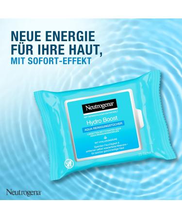 Neutrogena Hydro Boost Makeup Wipes - Aqua Cleansing Wipes with Hyaluron | Make-Up Remover | Pack of 6 (150 Wipes) | International Shipping Available - Buy Online on GoSupps.com