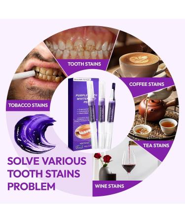 GAOMESIA 3 pieces teeth whitening stick purple gel for whiter teeth removes stains caused by coffee tea and smoking quick and easy to use mint - Buy Online on GoSupps.com
