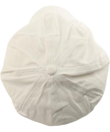 Summer 100% Cotton White Newsboy Gatsby Cabbie Cap - Plain Blank 8 Panel Hat - Buy Online on GoSupps.com