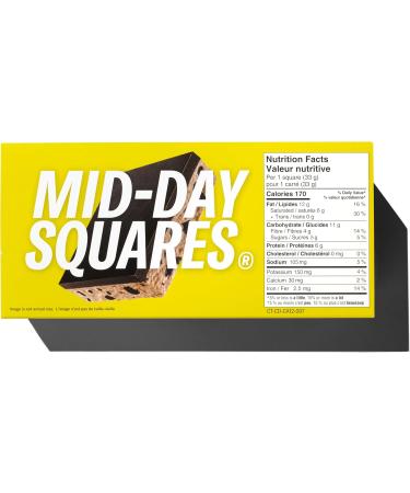 Mid-Day Squares Cookie Dough Bars 33g each 3 Packs (36 Squares) | Made with Real Chocolate 6g Plant Protein 4g Fiber Gluten Free Certified Vegan Cookie Dough 12 Count (Pack of 3) - Buy Online on GoSupps.com
