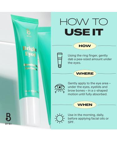 BYBI Beauty Bright Eyed Vegan Eye Cream - Anti-Aging & Hydrating Eye Cream - Reduce Dark Circles & Puffiness - Hyaluronic Acid Arnica & Green Algae - 15ml Eye Cream (15ml) - Buy Online on GoSupps.com