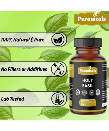 Holy Basil Premium 320 Capsules Non GMO and Gluten Free | Herbal Supplement | 600 mg Per Serving | Made with 100% Pure Herb Holy Basil Leaf Holy Basil Capsules 320 Count (Pack of 1) - Buy Online on GoSupps.com