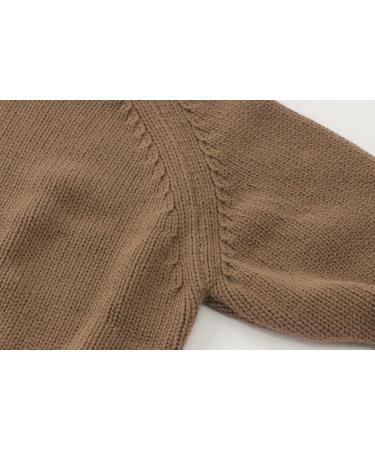 KISLOVE Ribbed Knit Jumper for Toddlers - Coffee, Size 120 | Winter Sweater for Boys and Girls | Chunky Pullover Knitwear Top - Buy Online on GoSupps.com