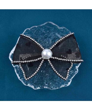 Yheakne Boho Black Lace Hair Clip Cz Hair Clip Black Bowknot Hair Clip Cz Arch Head Clip Hair Accessories for Women and Girls - Buy Online on GoSupps.com