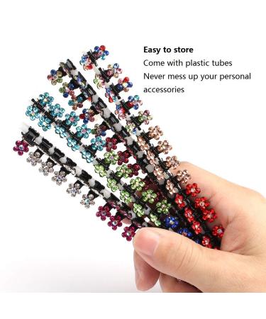 ANBALA 65pcs Mini Hair Claw Clips | No-Slip Grip Jaw Clips | Rhinestone & Glitter Teeth Clips | Metal Clamps Mix Colored Flower Hair Accessories for Women & Girls - Buy Online on GoSupps.com