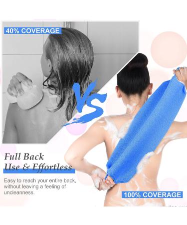 4-Piece Nylon Exfoliating Back Scrubber Set with Handles - Shower Washers for Smooth Skin - Buy Online on GoSupps.com