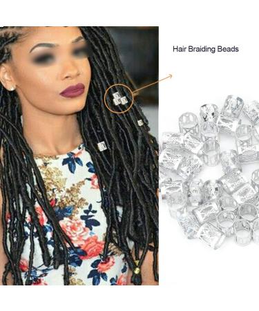 3 Types of Adjustable Metal Hair Braid Beads & Cuffs - Silver Hair Beauty Decoration Accessories for Stunning Hairstyles - Buy Online on GoSupps.com