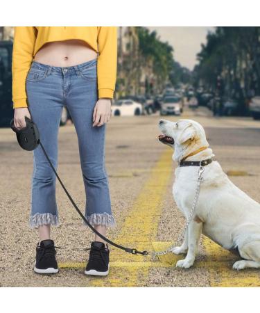 Idepit Heavy Duty Retractable Dog Leash | Anti-Chewing Steel Chain | 360 Tangle-Free | Small & Medium Dogs | 16ft | Black - Buy Online on GoSupps.com