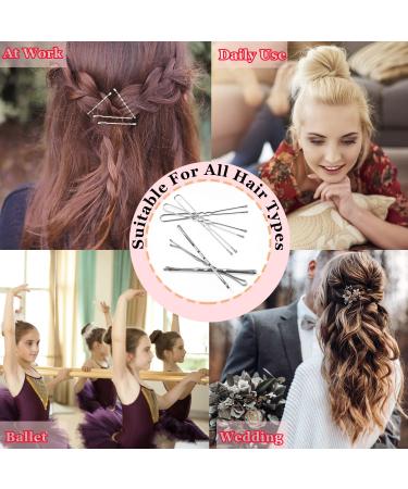 200pcs Silver Bobby Pins Kit - AITRAI U-shaped Hair Pins for Women & Girls - Perfect for White & Grey Hair - 2.4 & 2.2 Inch with Storage Box - Buy Online on GoSupps.com