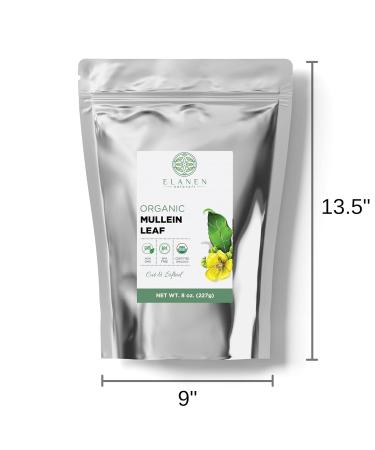 USDA Certified Organic Mullein Leaf Tea 8 oz - Premium Quality Mullien Smoking Herb - Natural Mullein Tea - Cut & Sifted - Pack of 1 - Buy Online on GoSupps.com