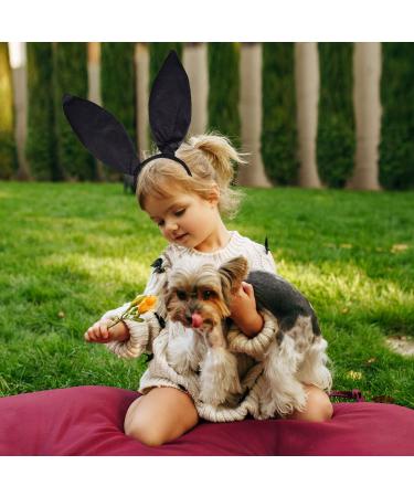 Lezevn 10 Pieces Bunny Costume Set Black Bunny Ears Cosplay Set Rabbit Ear Headband Bow Tie Cuffs Tail for Halloween Cosplay Party - Buy Online on GoSupps.com