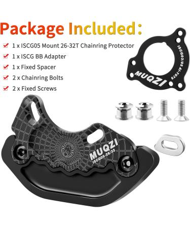 MUQZI Bash Guard Mountain Bike ISCG05/ISCG 03 Mount Chainring Protector Black ISCG05 26-32T with BSA Adapter - Buy Online on GoSupps.com