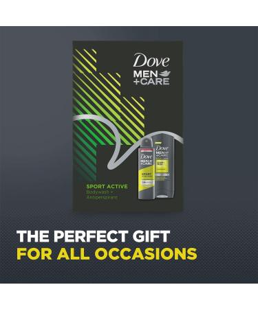 Dove Men+Care Sport Active Duo Gift Set For him Body Wash 250ml & Deo 150ml Stocking Filler Christmas Gift for Him Multi Regular - Buy Online on GoSupps.com