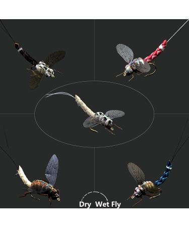 Premium Fly Fishing Flies Set with Box - Nymphs Dry Wet & Streamers - Realistic Black Flies for All Anglers - Buy Online on GoSupps.com
