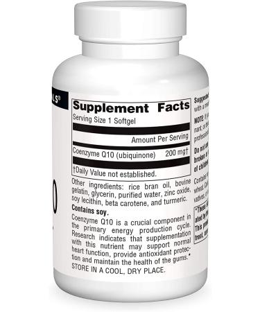 Source Naturals Coenzyme Q10 200mg - 60 Softgels | Heart Health & Energy Production - Buy Online on GoSupps.com