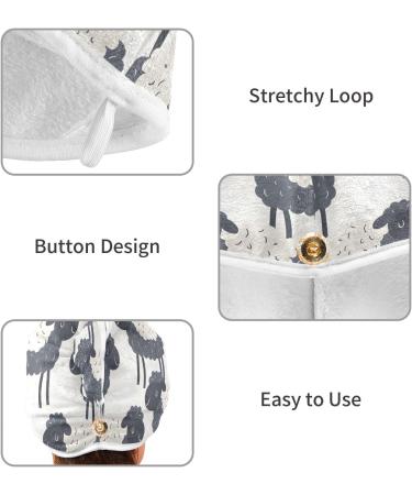 Funny Sheep Hair Towel 2 Pack Super Absorbent Quick Dry Hair Turbans with Button Twist Wrap for Women & Girls - Buy Online on GoSupps.com