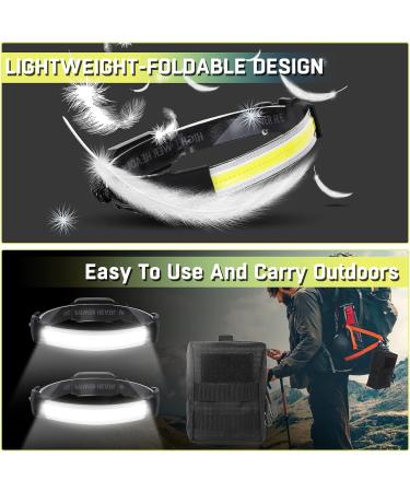 2 Pack LED Headlamp 1500Lumen, USB Rechargeable, 6 Modes, Waterproof Outdoor Headlamp for Running, Hunting, Camping - Black - Buy Online on GoSupps.com