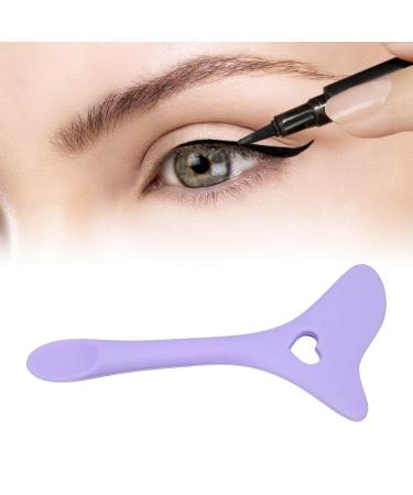 Eye Makeup Auxiliary Guard Tool Aid Stencils Wing Tips Silicone Mask Reusable Silicone Eye Makeup Aid Tool with Cream Applicator Eyeshadow Mascara Drawing (Purple)