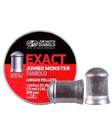 JSB Match Diabolo Exact Jumbo Monster .22 Cal, 25.39 Grains, Domed, 200ct