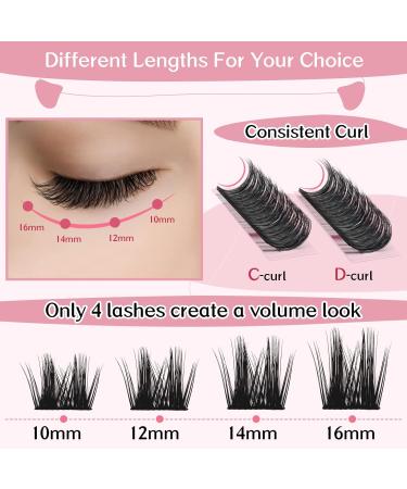 Curl Cheery Lash Clusters 72 Pcs | DIY Lash Extensions 10-16mm | Volume Wispy Individual Eyelash Clusters | Reusable & Soft | C-Curl - Buy Online on GoSupps.com