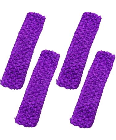 Time to Sparkle 4pcs Crochet Tube Top Crochet Tutu Infant Dress Baby Girls Skirt Pettiskirt 1.5"x6" Purple 4x15cm Purple