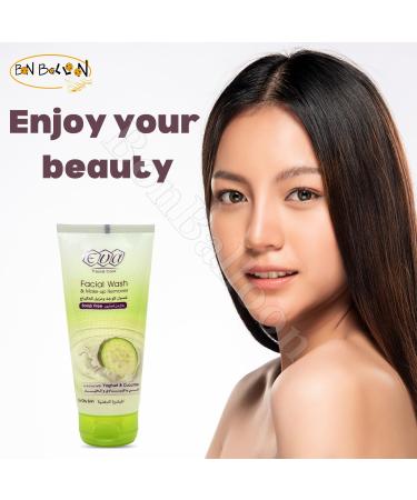 Buy Eva Facial Wash & Makeup Remover 150ml | Cucumber & Yoghurt Enriched - Revitalize Oily Skin Reduce Dehydration | International Shipping - Buy Online on GoSupps.com