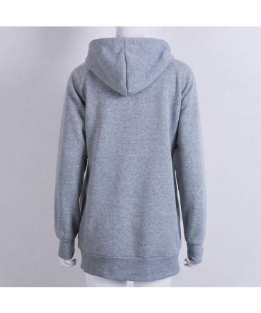 Men's Women's Long Sleeve Kangaroo Pocket Cat Puppy Hoodie Sweatshirt - Gray Stylish & Comfortable for All Sizes - Buy Online on GoSupps.com