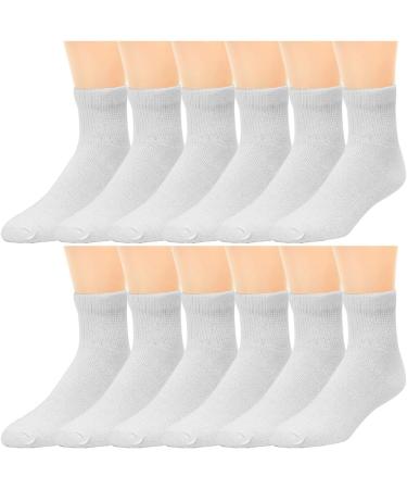 12-Pack Diabetic Socks Quarter Ankle Unisex Physicians Approved (Size 10-13) - White - Buy Online on GoSupps.com
