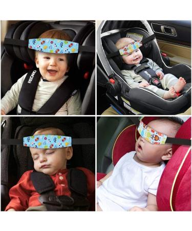 2 Pcs Baby Car Seat Neck Relief & Head Support Strap - Blue | Toddler Headrest for Stroller & Car Seat - Buy Online on GoSupps.com