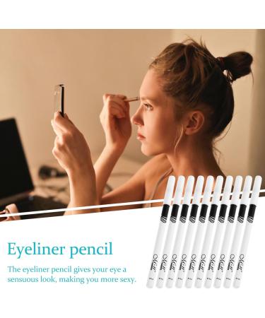 WOONEKY 20 Pcs Lying Silkworm Eyeliner Professional Eyeliner Pencils Makeup Eyeshadow Gel Wooden Pole White - Buy Online on GoSupps.com